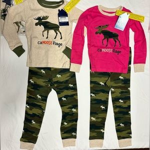 NWT 🫎 Hatley Camooseflage PJs Moose Camo Pink or Oatmeal